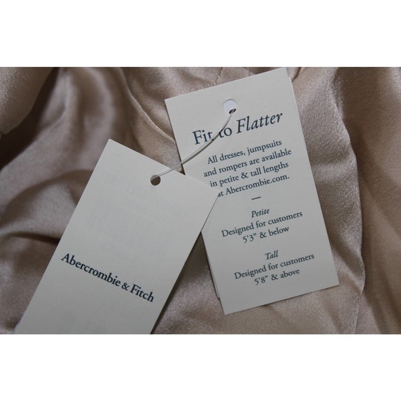 Abercrombie & Fitch Gold Brown Satin V-Neck Mini Dress Chemise Slip Size XL NWT - Picture 6 of 8